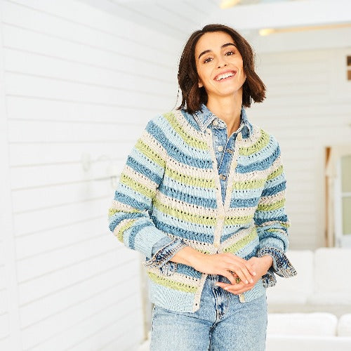 Stylecraft Striped Cardigan Pattern - 10057