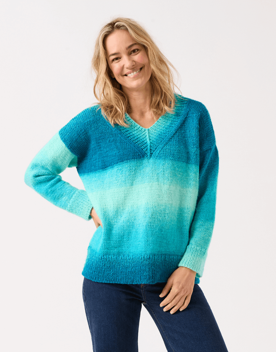 Truly Madly Deep V - Sirdar Ombre Aran Pattern 10845