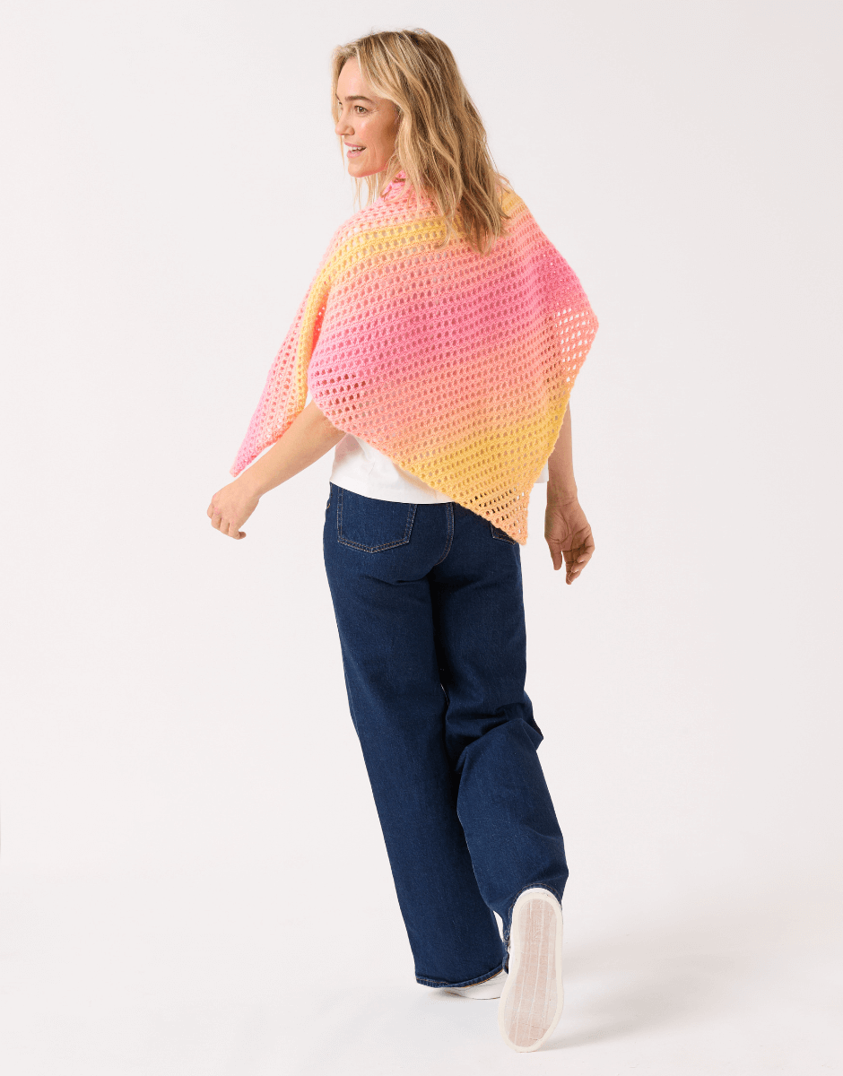 Crochet Shawl in One - Sirdar Ombre Aran Pattern 10849