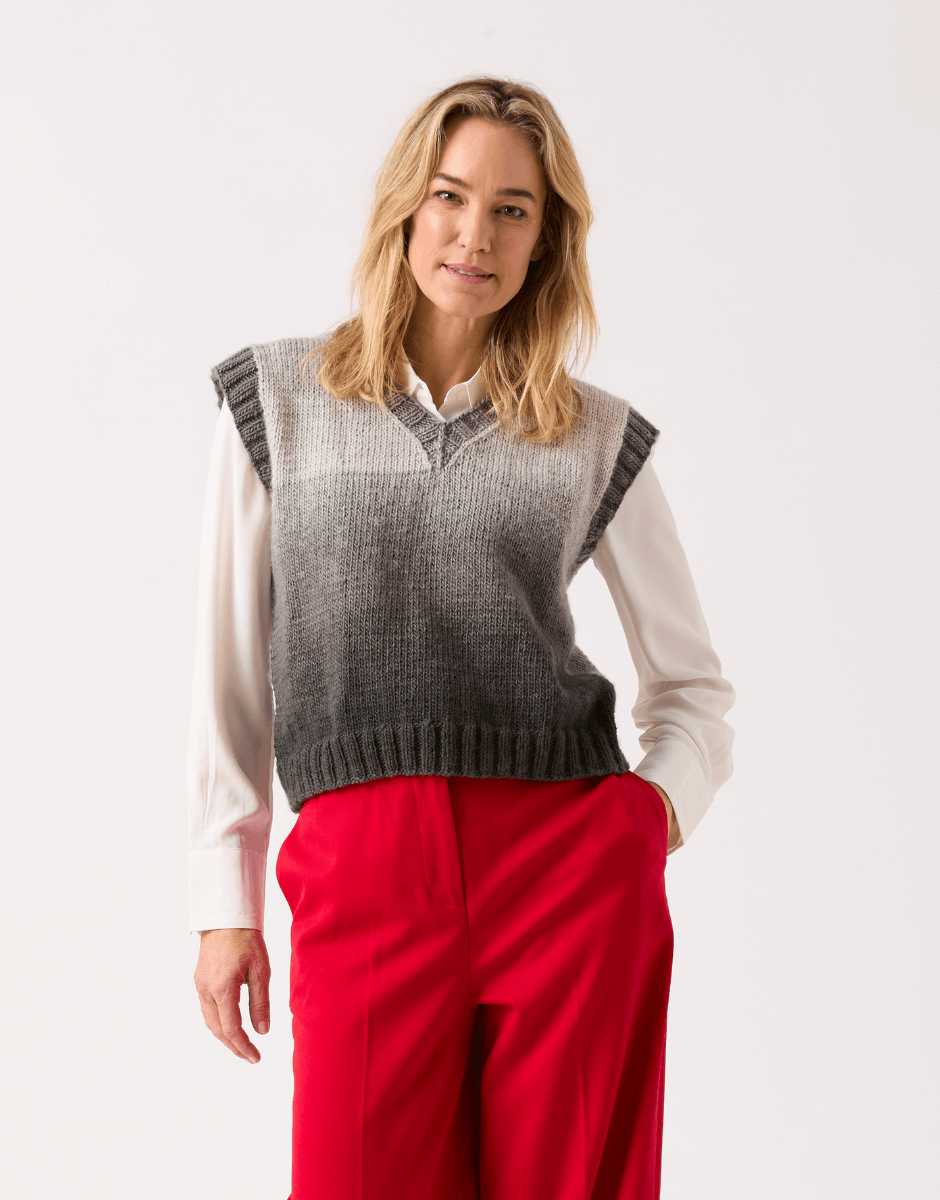Vest in Show Pullover - Sirdar Ombre Aran Pattern 10844