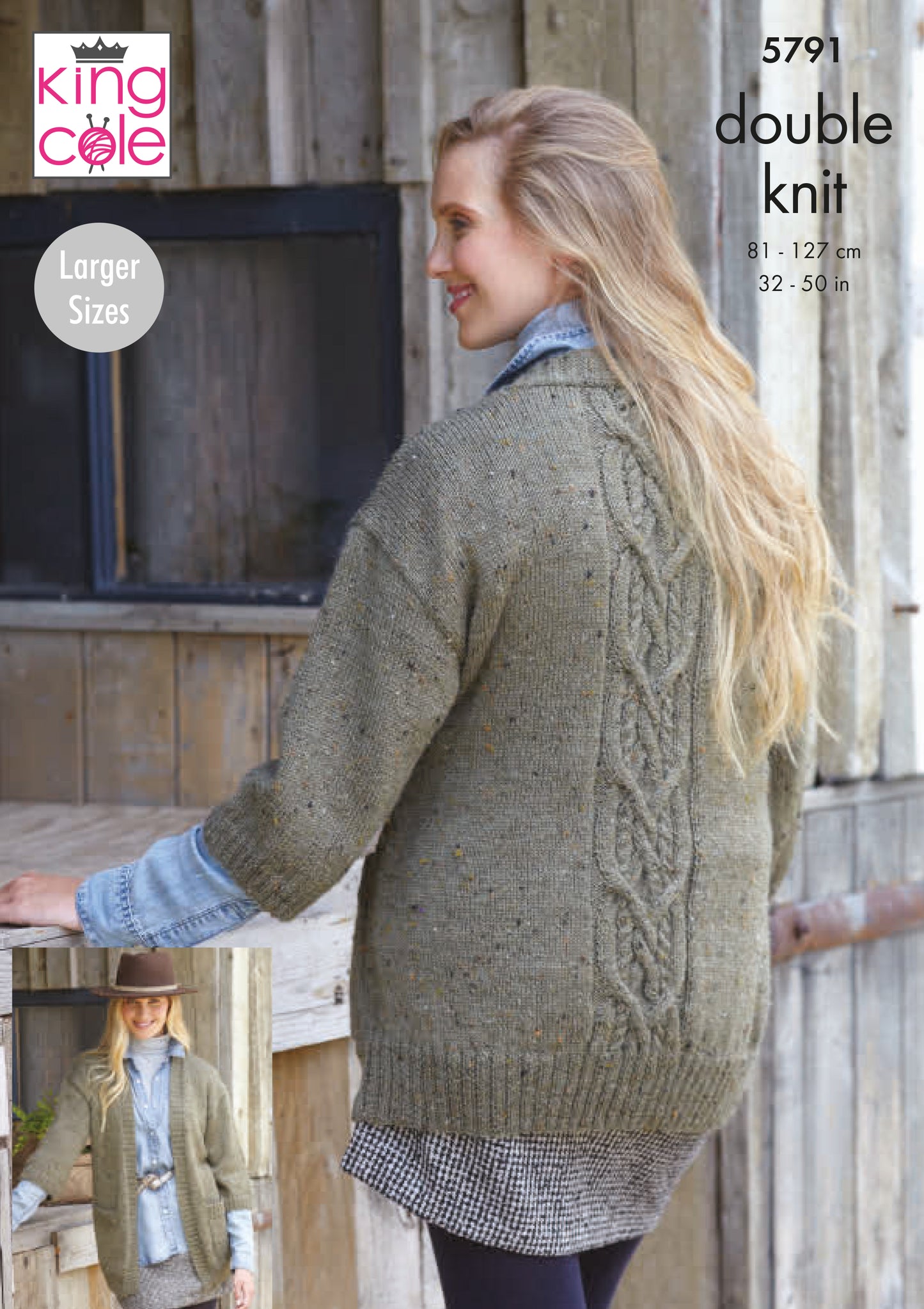 King Cole Homespun DK Pattern - Cardigans 5791