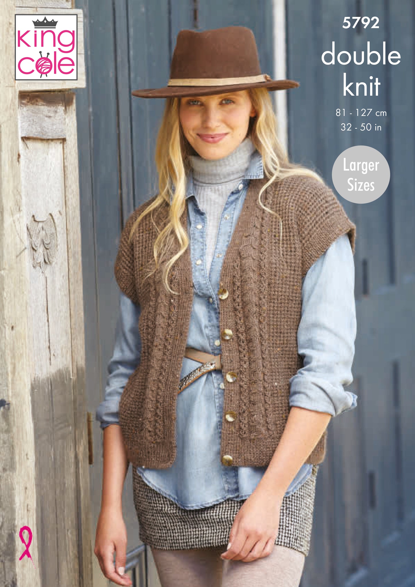 King Cole Homespun DK Pattern - V-Neck Cardigan and Waistcoat 5792