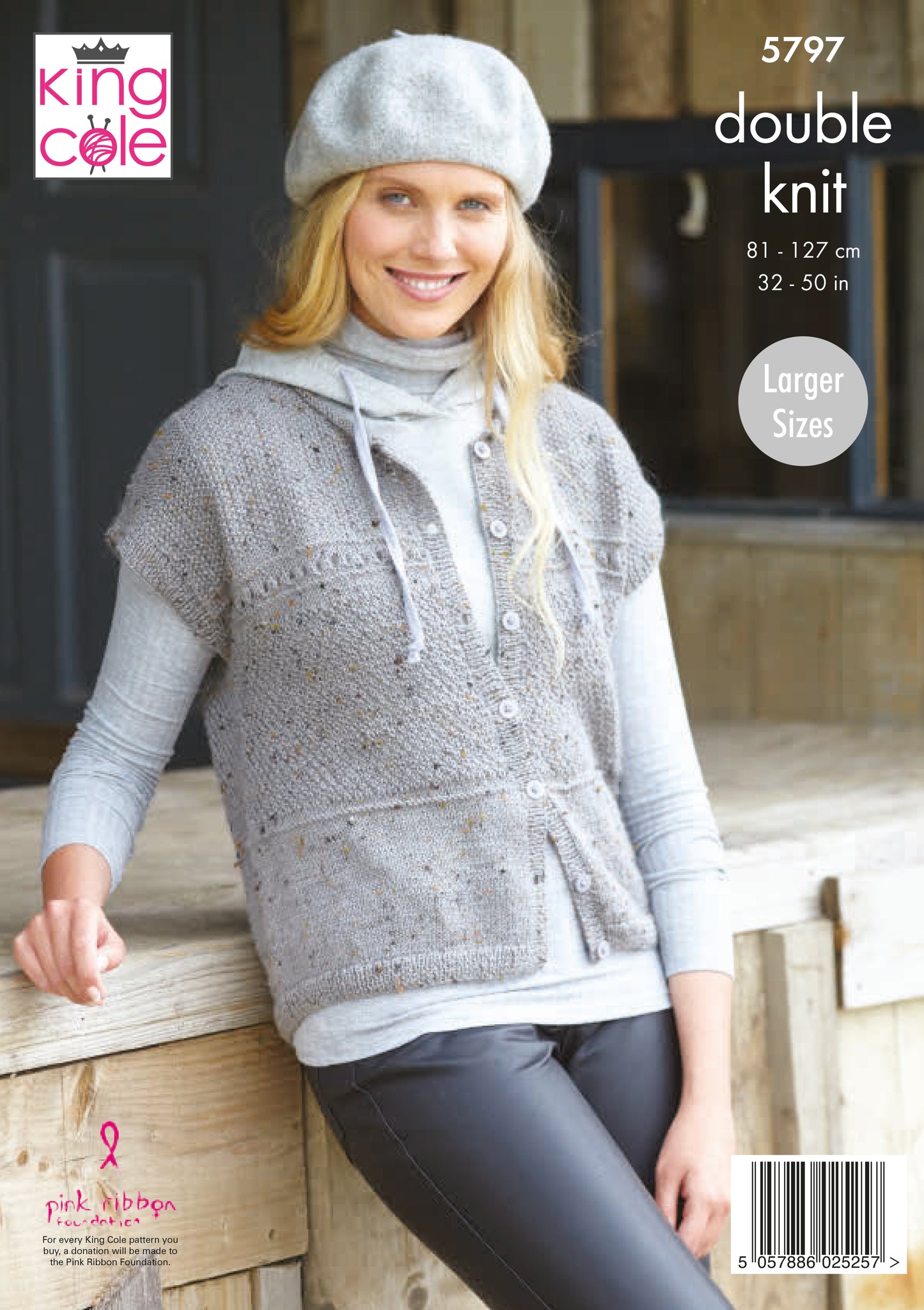 King Cole Homespun DK Pattern - Round Neck Cardigan and Waistcoat 5797