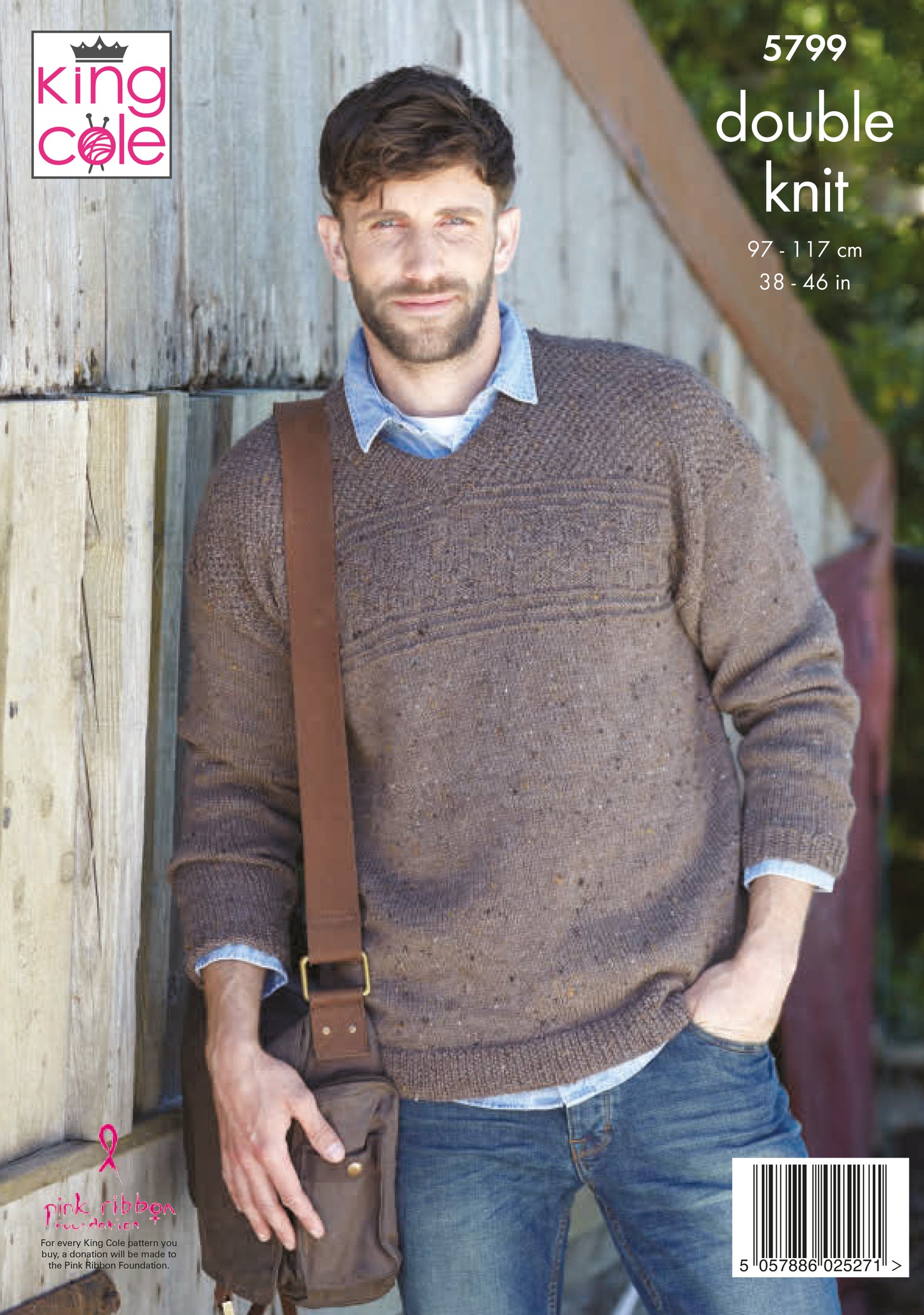 King Cole Homespun DK Pattern - Men's Round and V-Neck Sweaters 5799