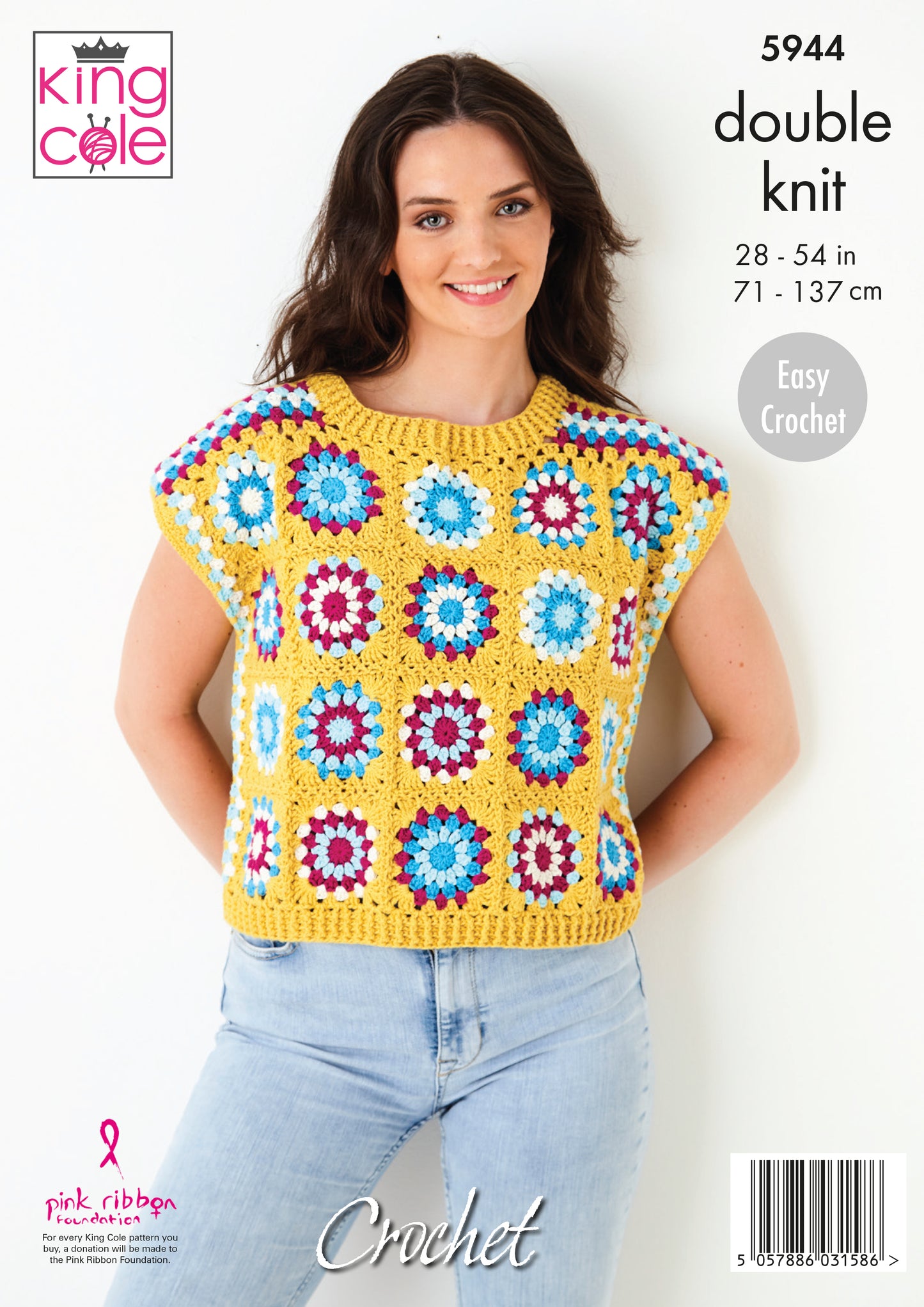 Crochet Sweater and Sleeveless Top - King Cole Pattern 5944