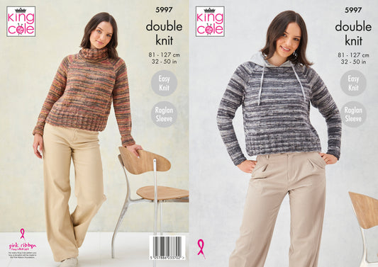 King Cole Homespun Prism DK Pattern - Sweaters 5997