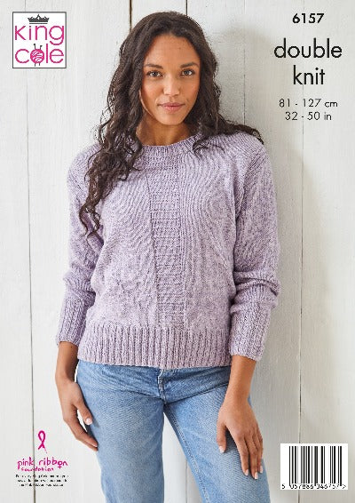 Cardigan & Sweater Knitted in King Cole Simply Denim DK - 6157