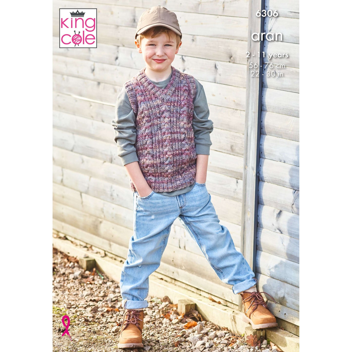 Children’s Tank and Waistcoat in King Cole Homespun Prism Aran: 6306