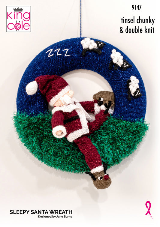 King Cole Sleepy Santa Wreath Pattern