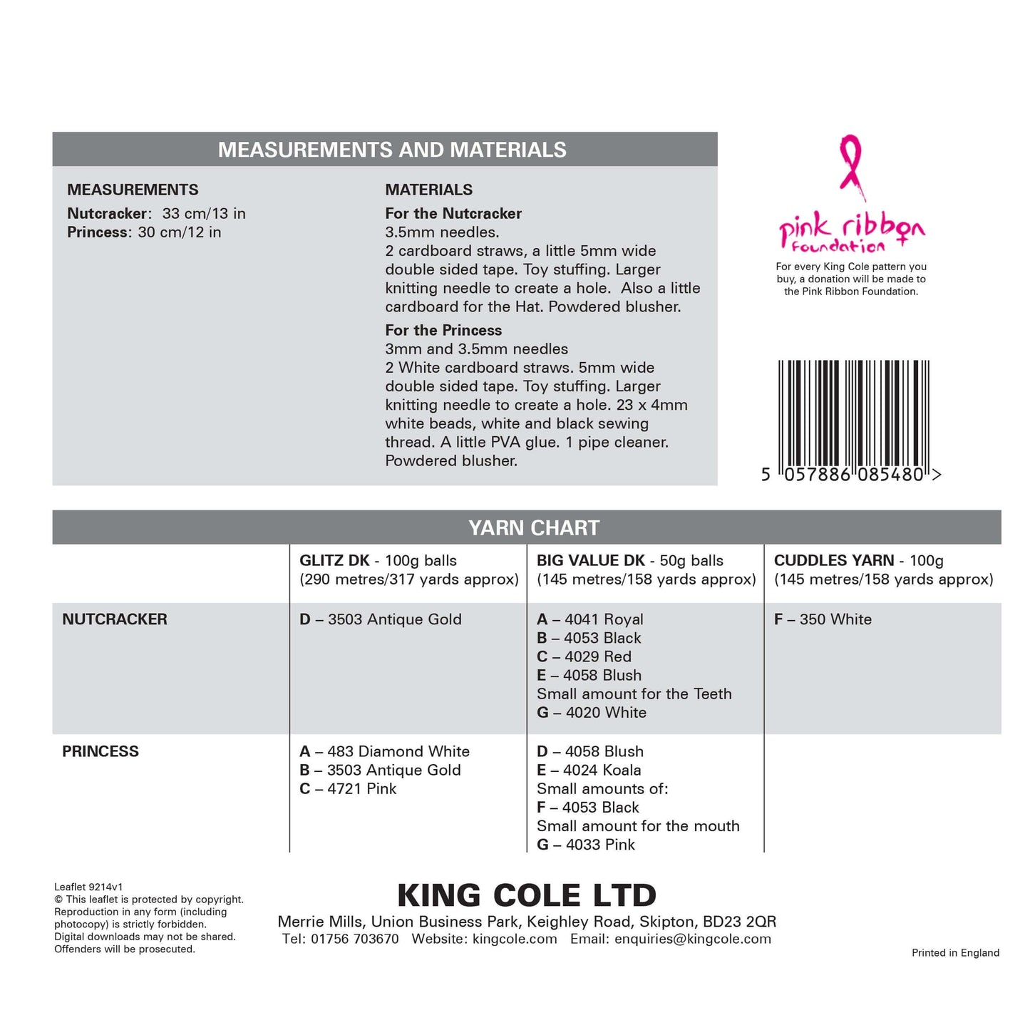 The Nutcracker and the Princess: King Cole 9214