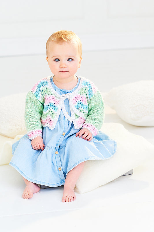 Stylecraft Baby Sparkle DK Knitting Pattern Cardigan