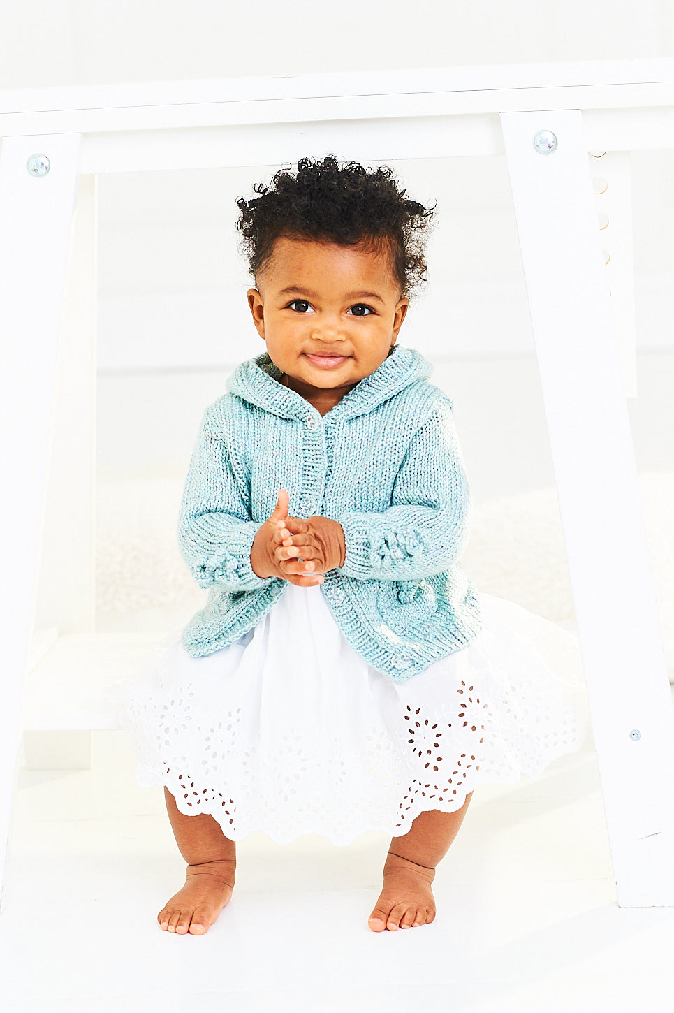Stylecraft Baby Sparkle DK Knitting Pattern Flower Jacket