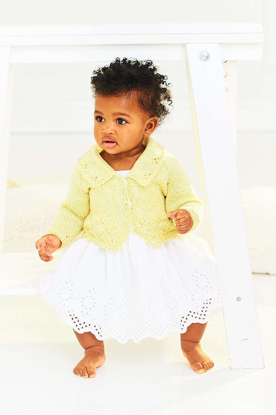 Stylecraft Baby Sparkle DK Knitting Pattern V-Neck Cardigan