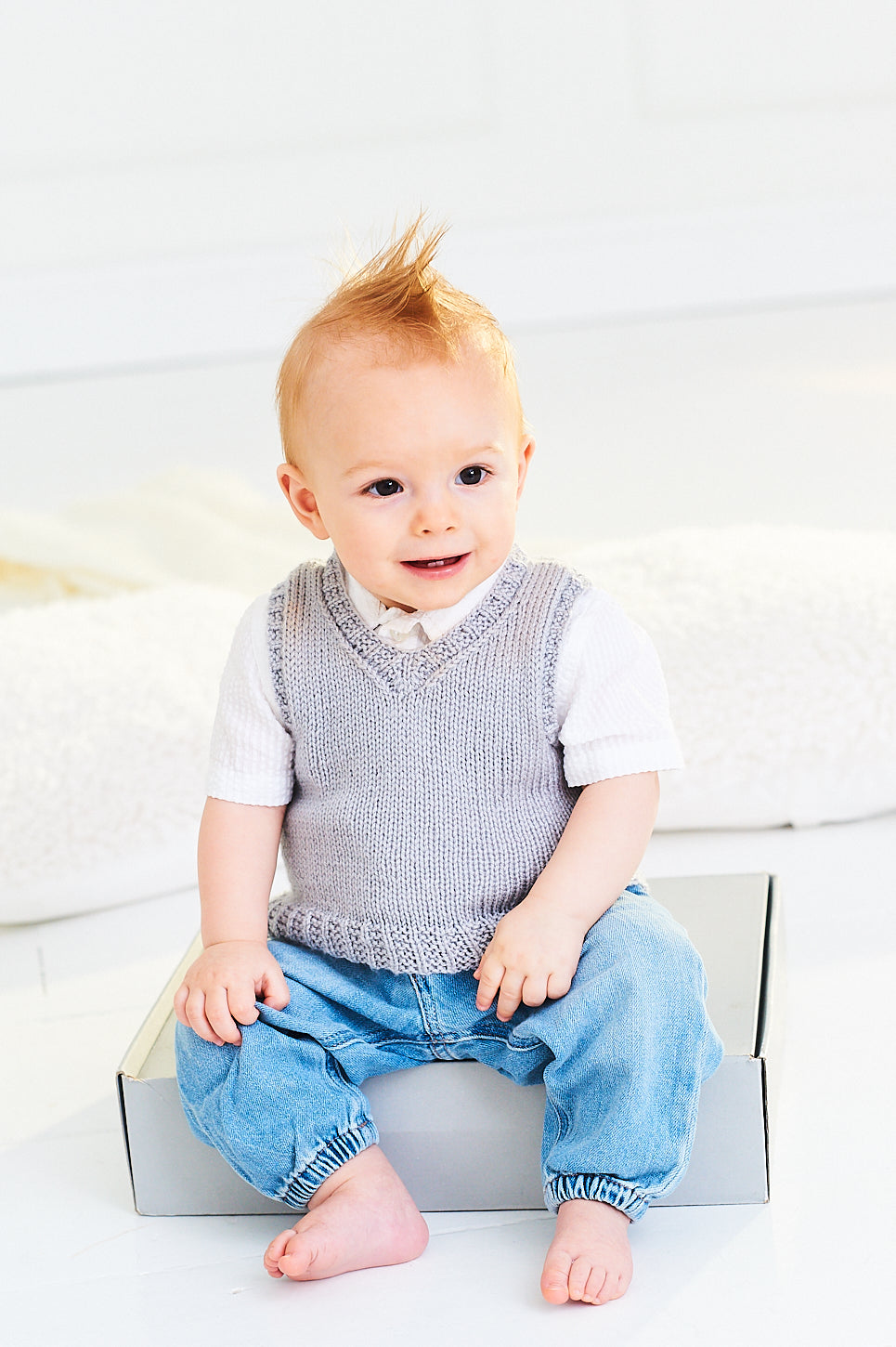 Stylecraft Baby Sparkle DK Knitting Pattern V-Neck Tank Top