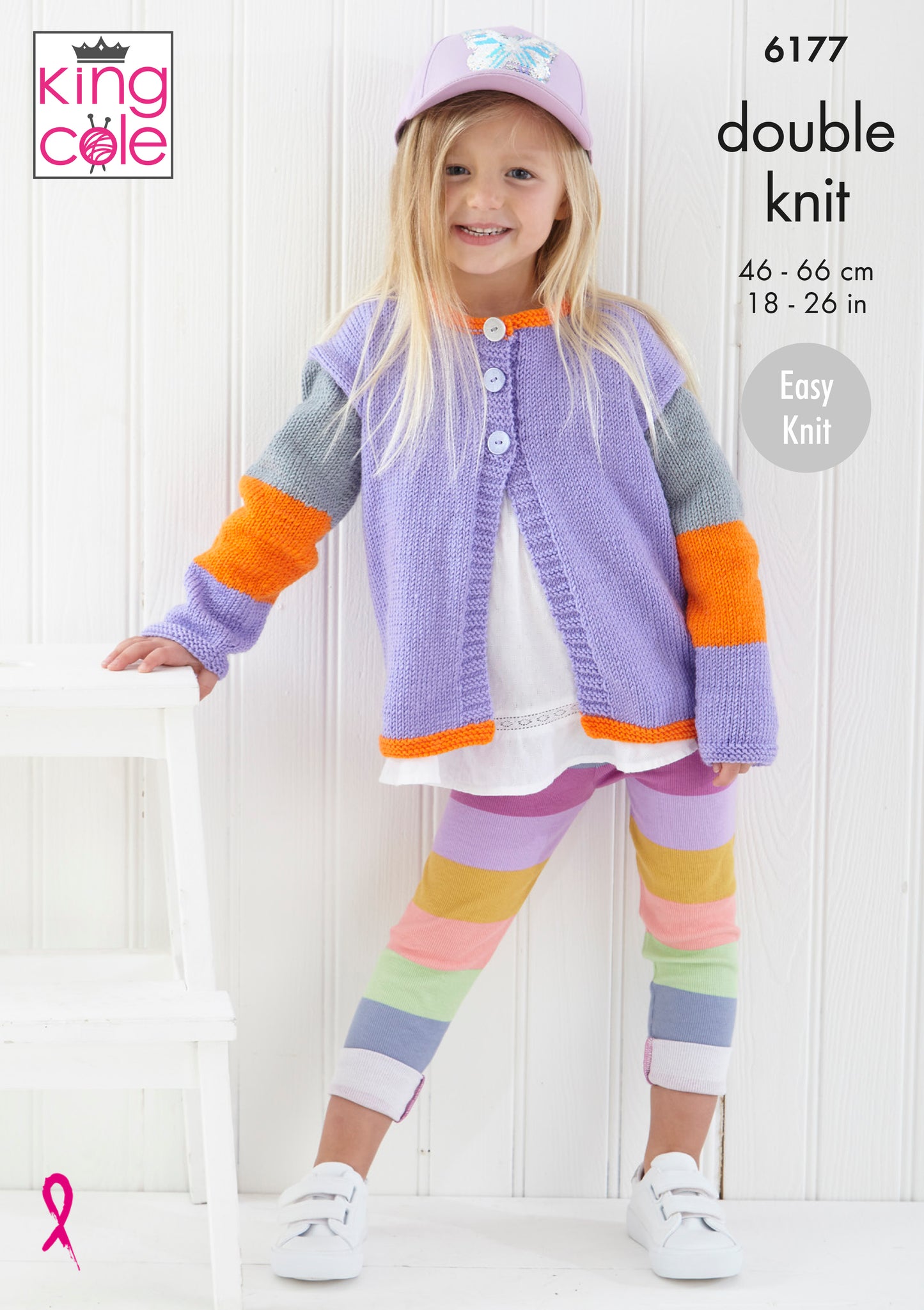 King Cole Cardigan and Hat: Knitted in King Cole Cherished DK - 6177