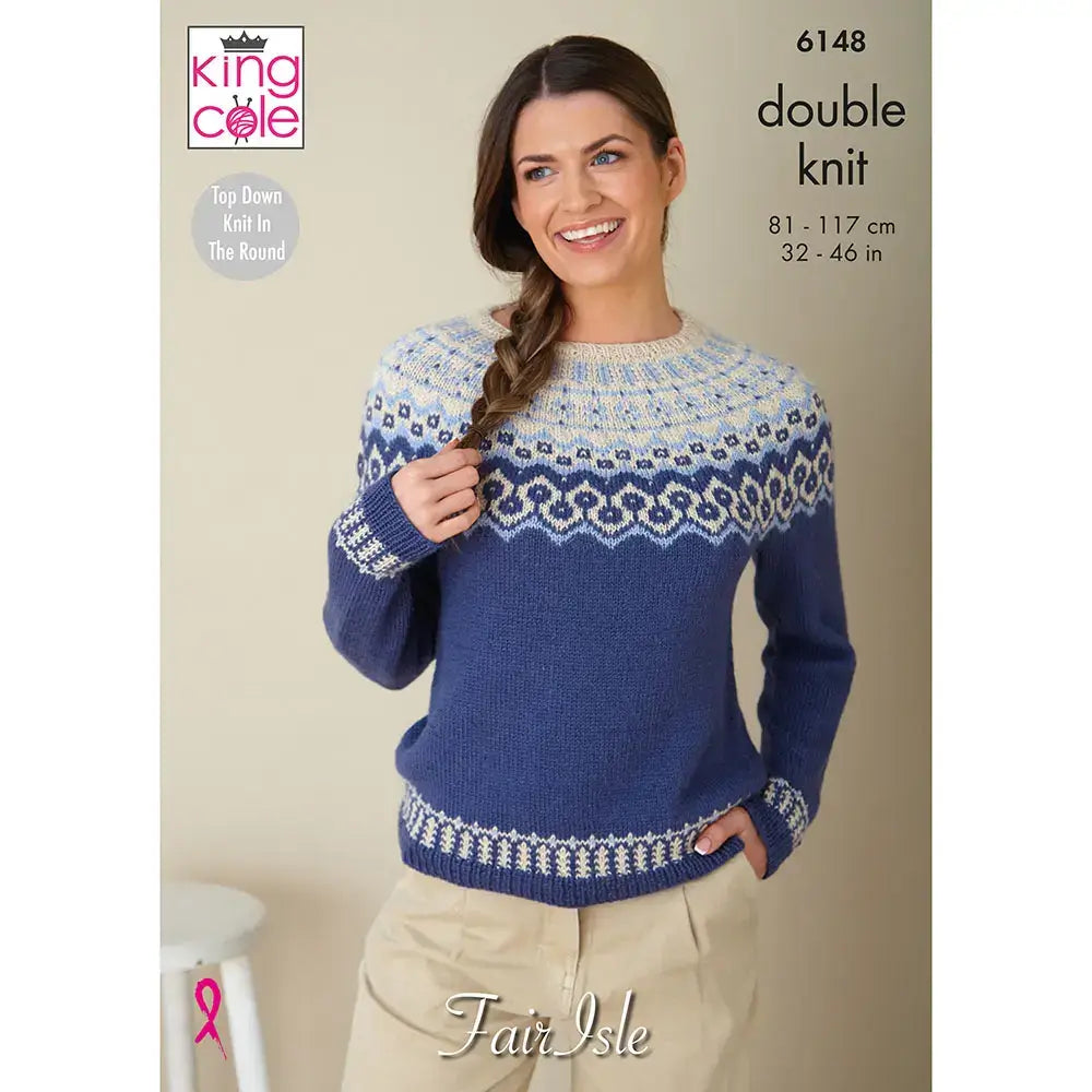 King Cole Top Down Sweater in Baby Alpaca DK 6148