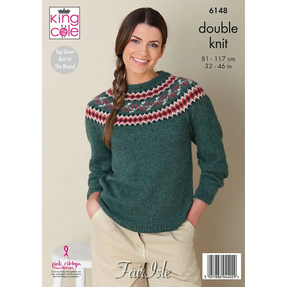 King Cole Top Down Sweater in Baby Alpaca DK 6148