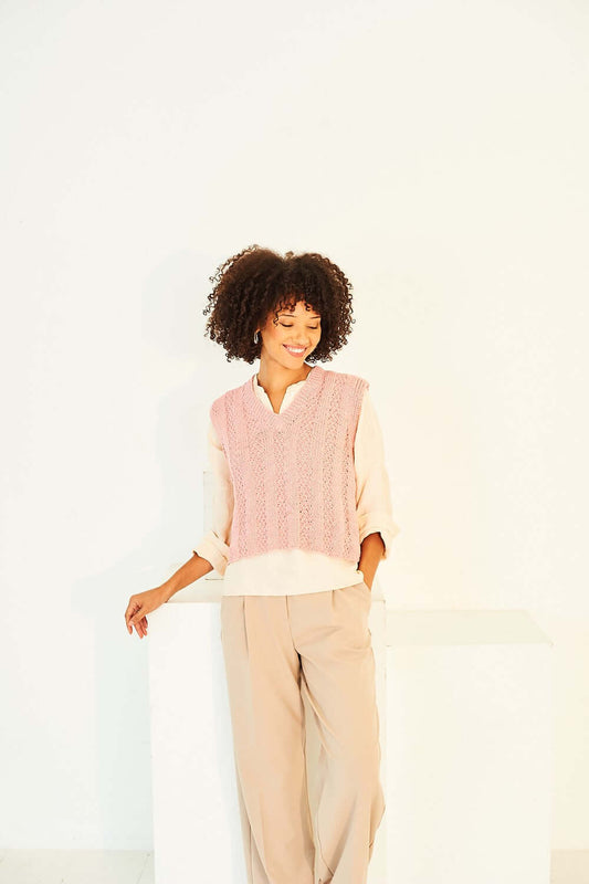 V Neck Tank & Waistcoat  in Soft Pastels: Stylecraft 10156