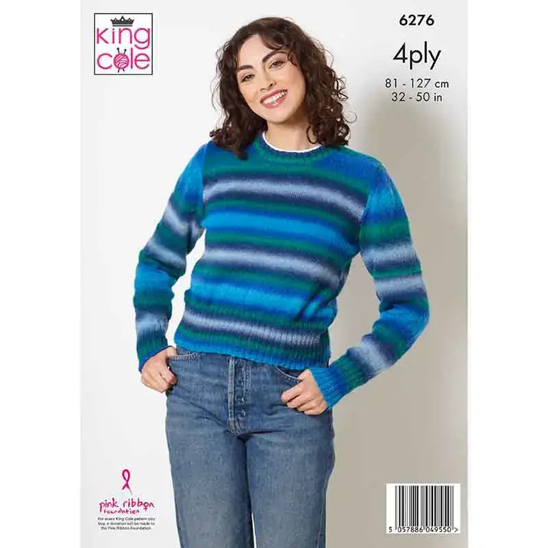 King Cole 4ply Slipover & Sweater in King Cole Riot: 6276