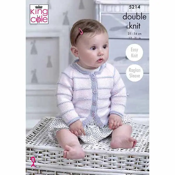 Baby Cardigans knitted in King Cole DK: 5214