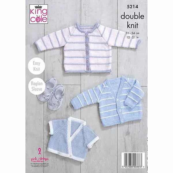 Baby Cardigans knitted in King Cole DK: 5214