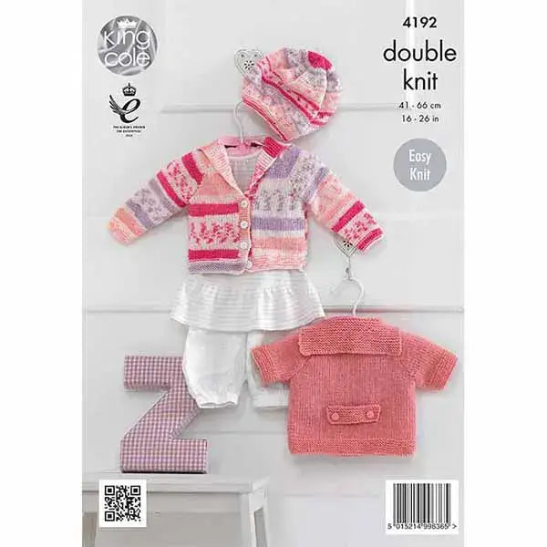 Baby Cardigans & Beret in King Cole DK: 4192