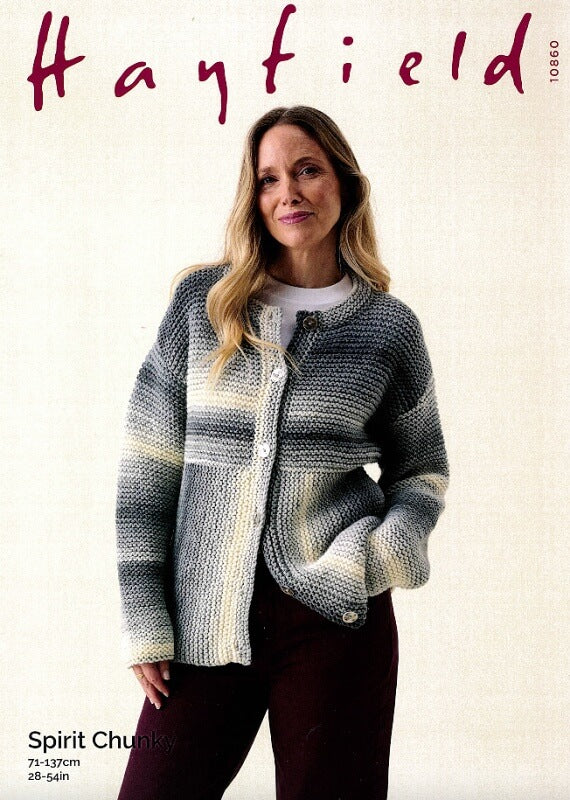 Cardigan knitted in Hayfield Spirit Chunky: 10860