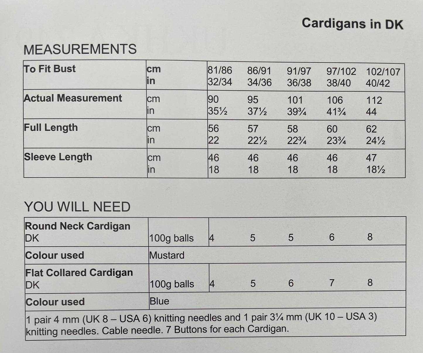 UKHKA 249 Women’s Cardigans in DK
