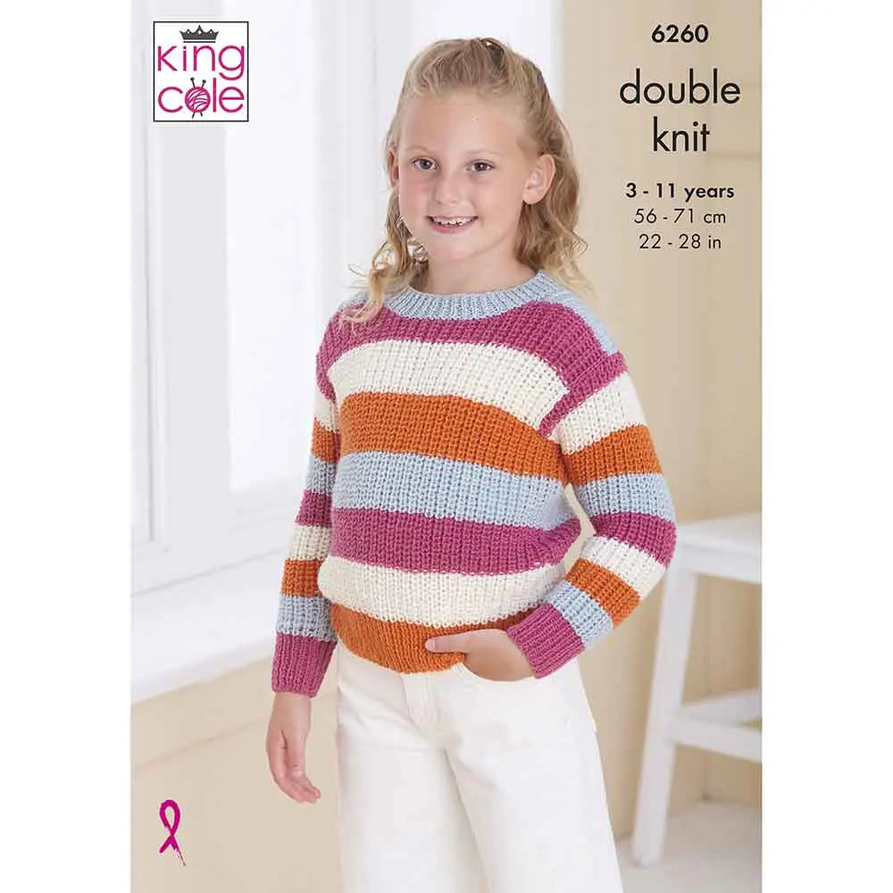 Childs Sweater and Cardigan King Cole Pattern 6260