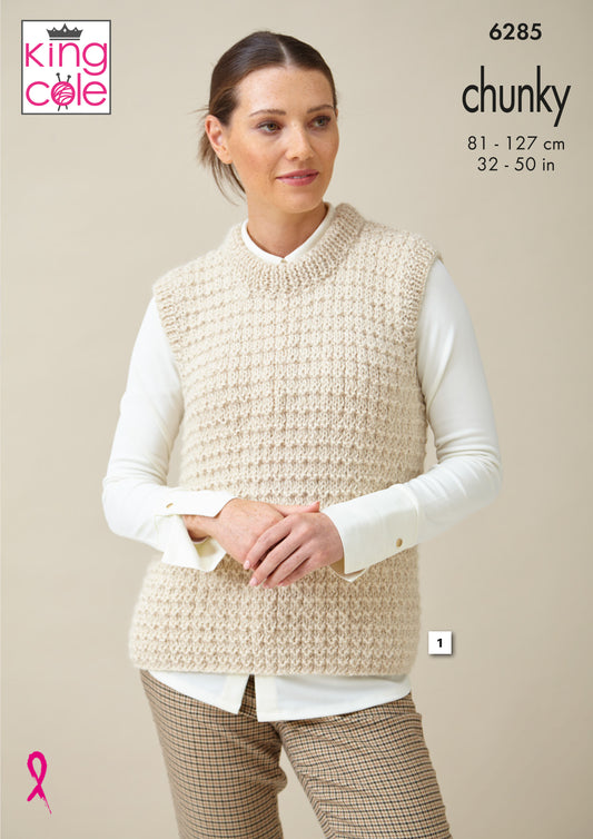 King Cole Chunky Slipover & Accessories: 6285
