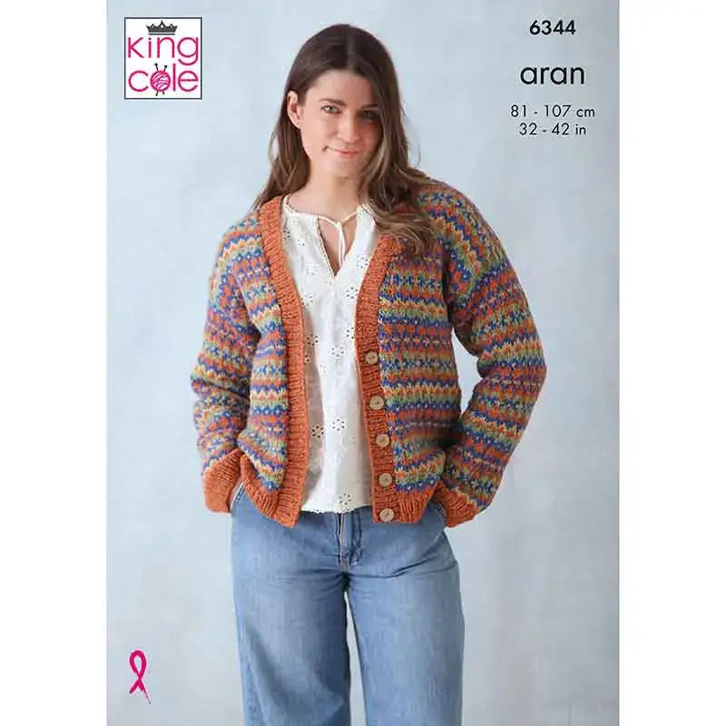 Cardigan and Tank Top knitted in Forest Aran - Pattern 6344