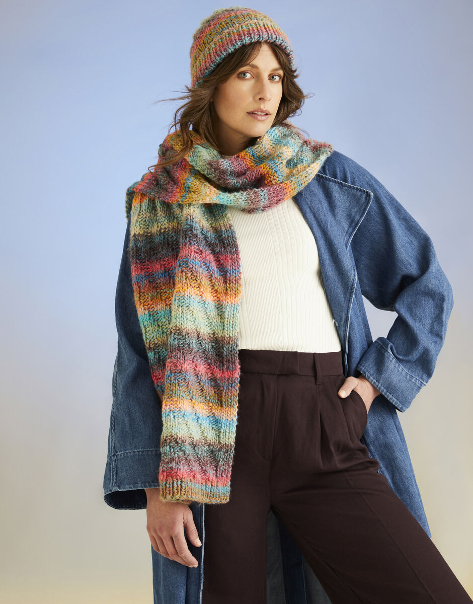Sea Breeze Hat and Scarf in Sirdar Jewelspun Chunky - Pattern 10710