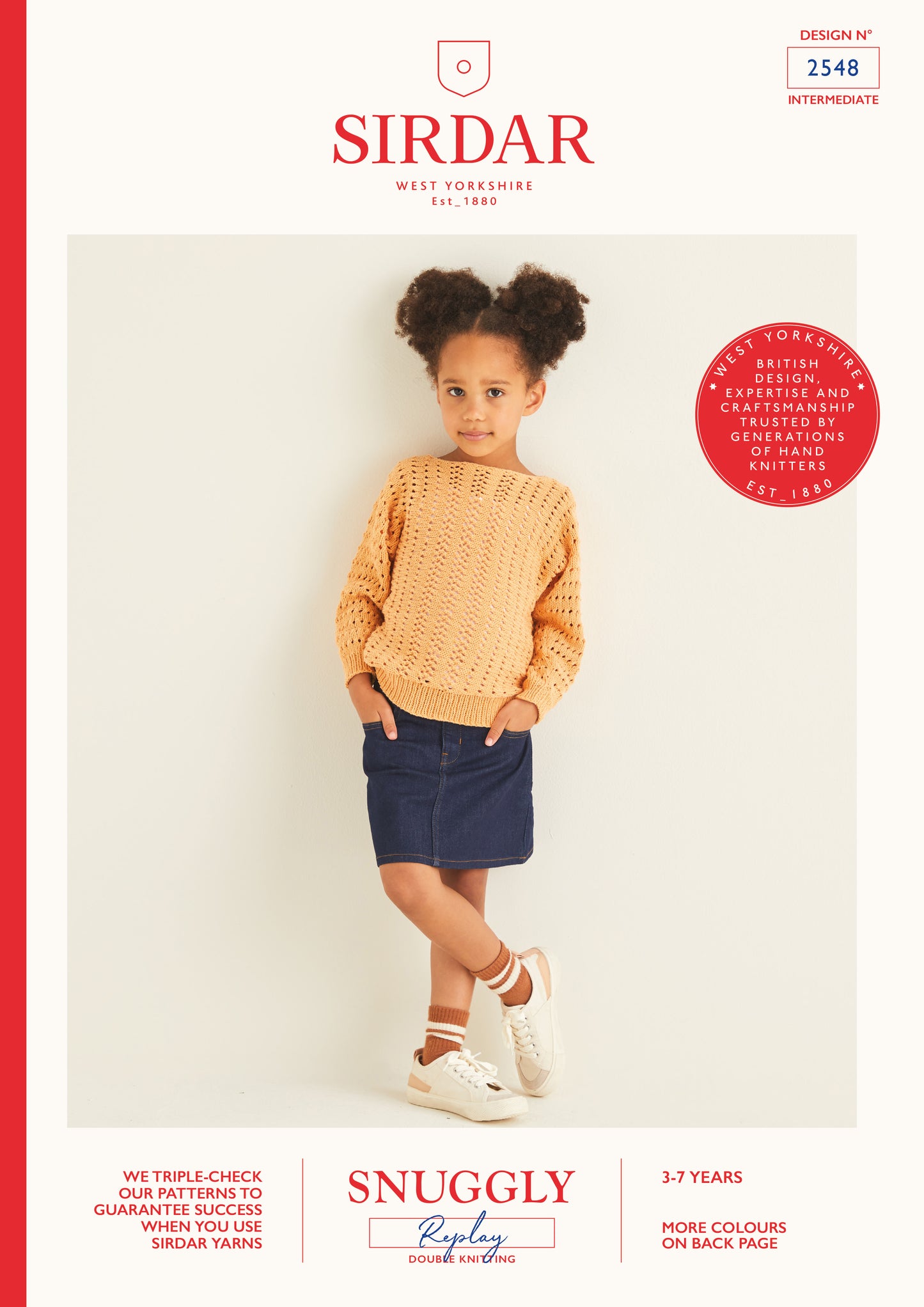 Sirdar Snuggly Replay DK Pattern - 2548 Lacy Batwing Sweater
