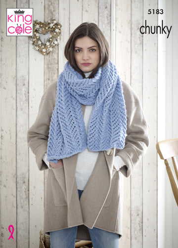 Light blue women's shawl with arrow lace pattern.