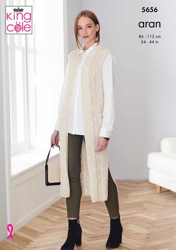 King Cole Forest Aran Pattern 5656 - Waistcoat and Jacket