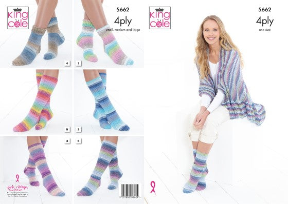 King Cole - Socks & Triangular Wrap Pattern 5662