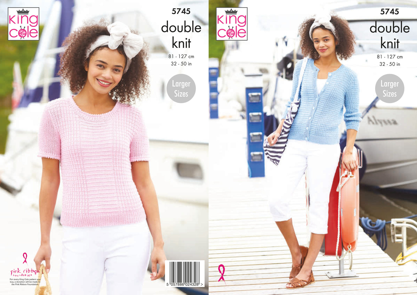 King Cole Cottonsmooth DK Pattern - 5745 Cardigan and Top