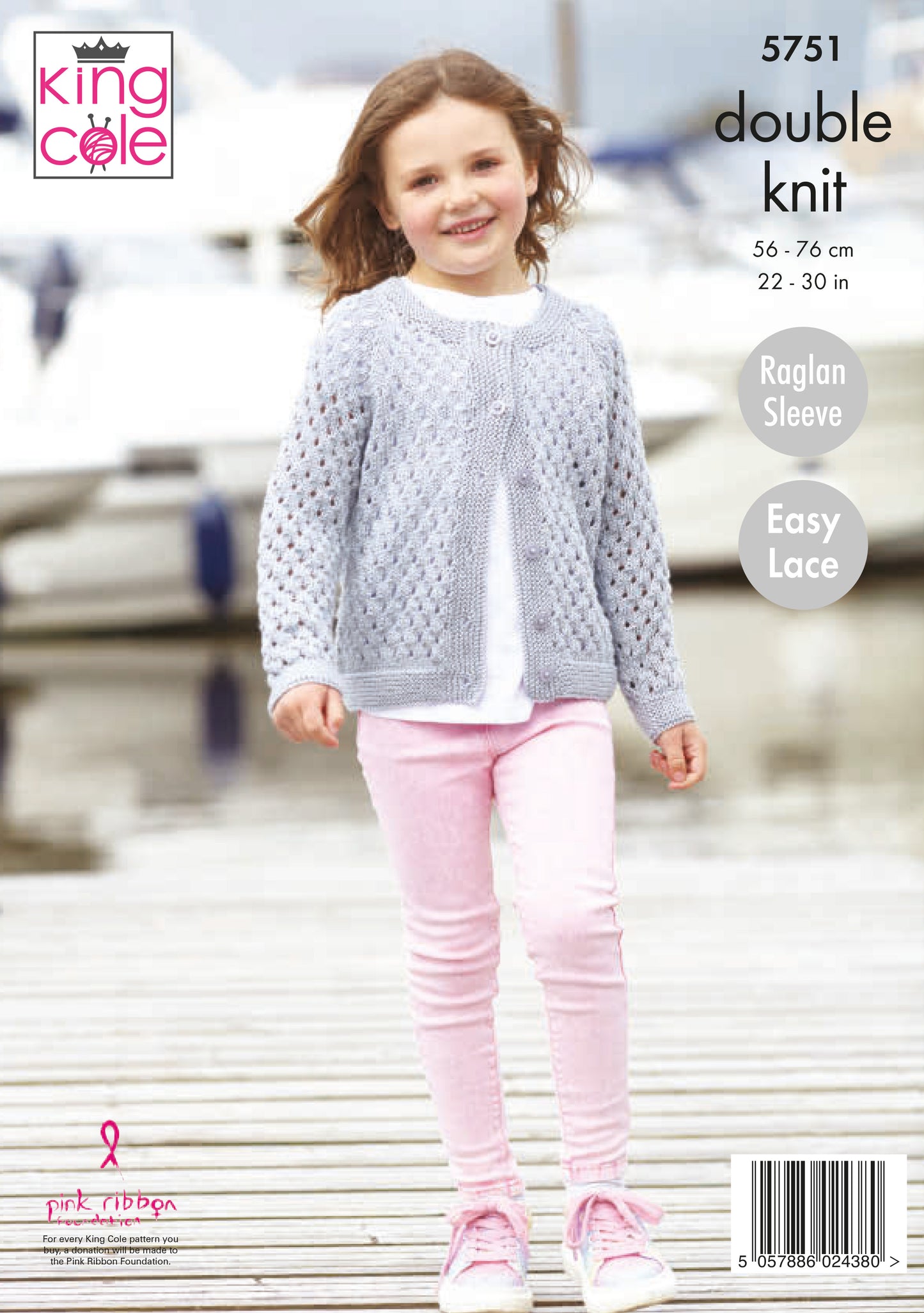 King Cole Cottonsmooth DK Pattern - 5751 Girls' Sweater and Cardigan