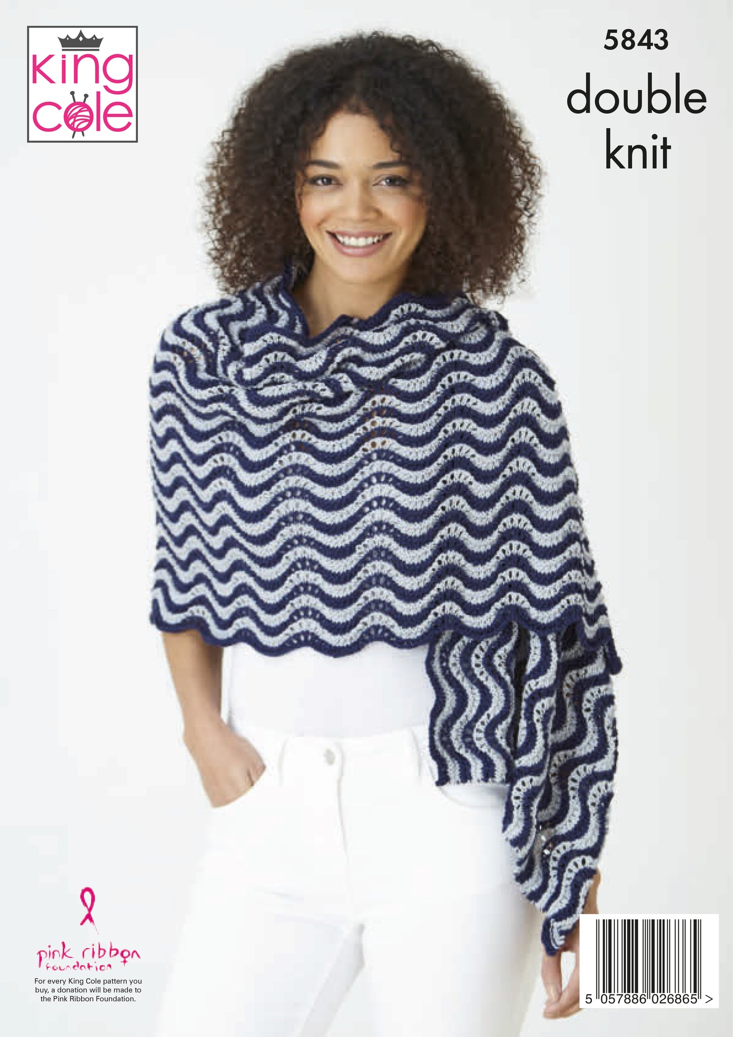 King Cole Cottonsmooth DK Pattern - 5843 Knitted Shawls