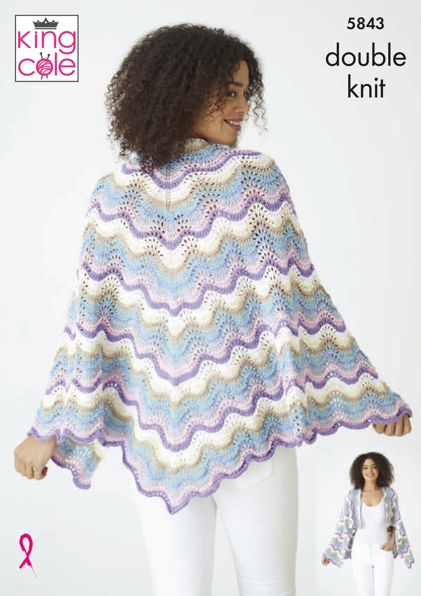King Cole Cottonsmooth DK Pattern - 5843 Knitted Shawls