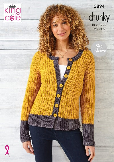 Chunky Cardigan and Sweater Pattern in King Cole Wildwood - 5894
