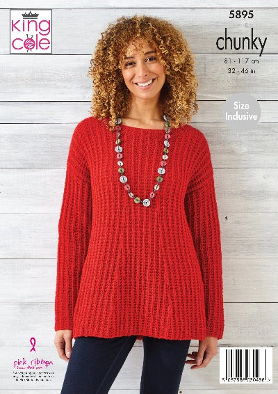Chunky Tunic, Sweater and Scarf Pattern in King Cole Wildwood - 5895
