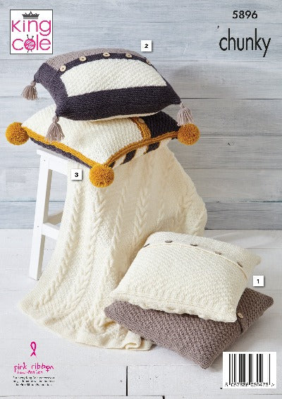 Chunky Throw & Cushions in King Cole Wildwood - 5896