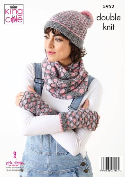 Hat, Snood & Mitts in King Cole Baby Alpaca -5952