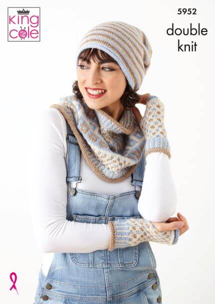Hat, Snood & Mitts in King Cole Baby Alpaca -5952