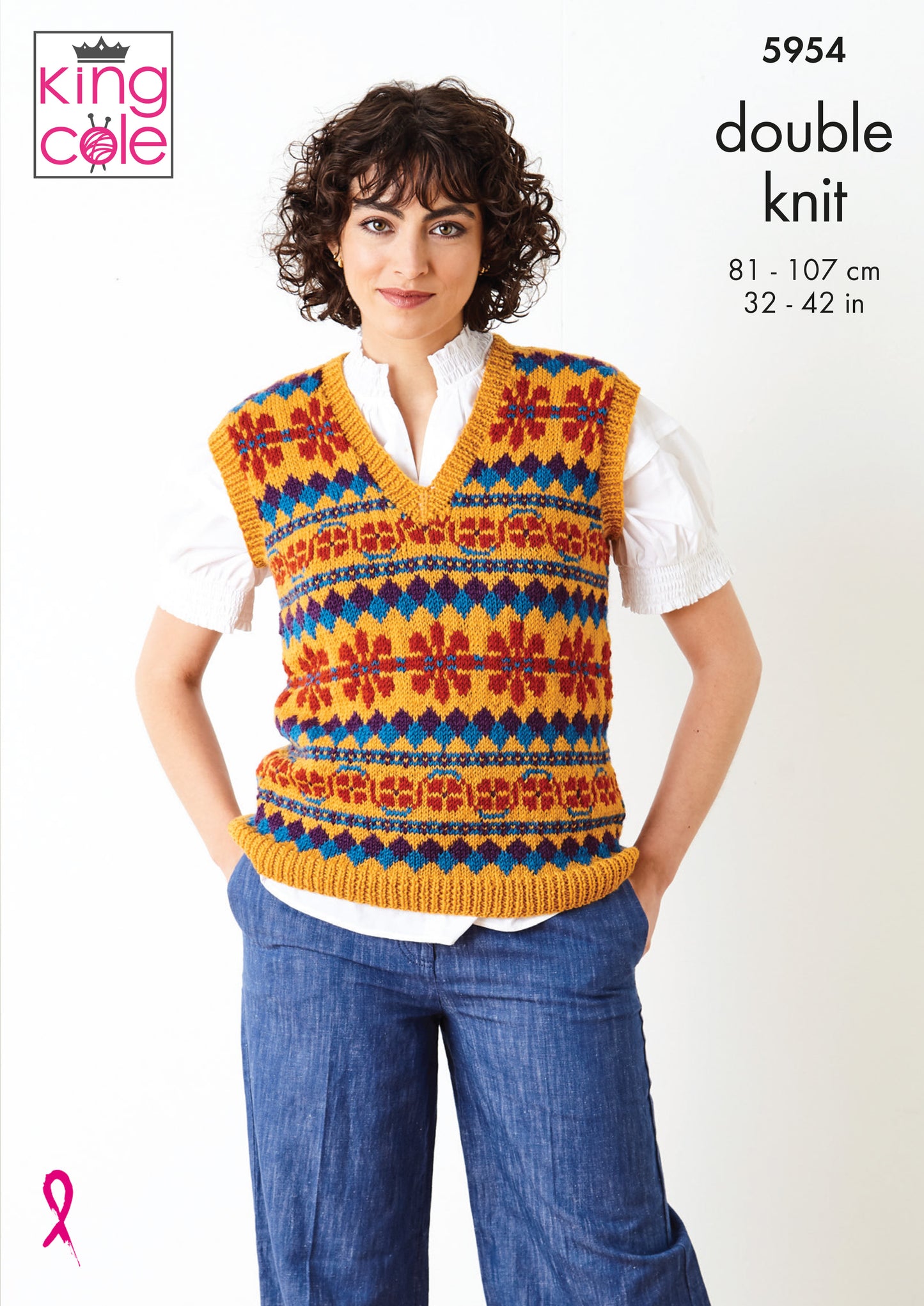 Womens Colour Work Cardigan & Slipover - 5954