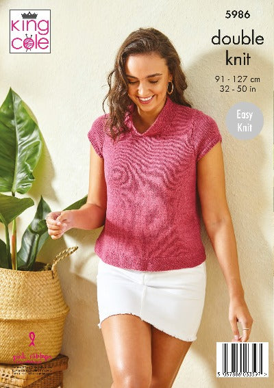 Summer Tops in King Cole Linendale DK - Pattern 5986