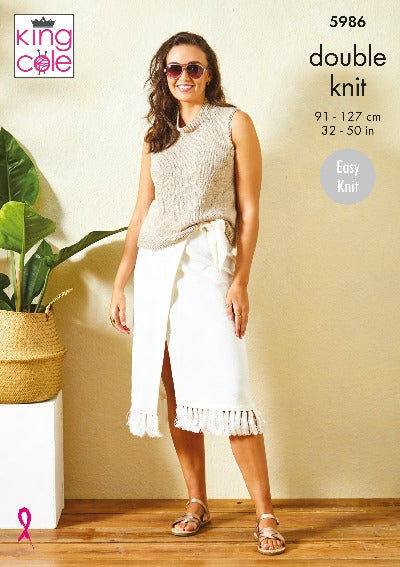 Summer Tops in King Cole Linendale DK - Pattern 5986
