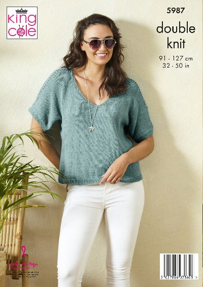 Summer Tops in King Cole Linendale DK - Pattern 5987