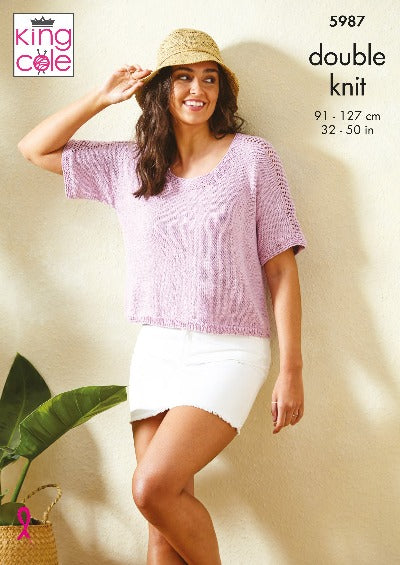 Summer Tops in King Cole Linendale DK - Pattern 5987